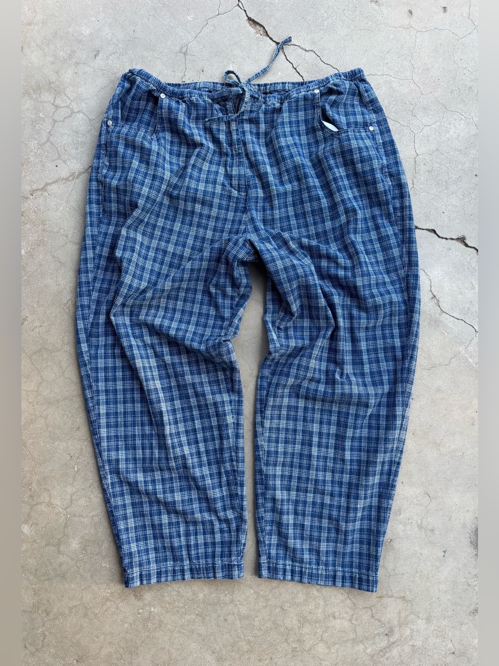 Vintage Y2K Venezia Jeans Plaid Drawstring Pants 22/24 Plus Size 100% Cotton